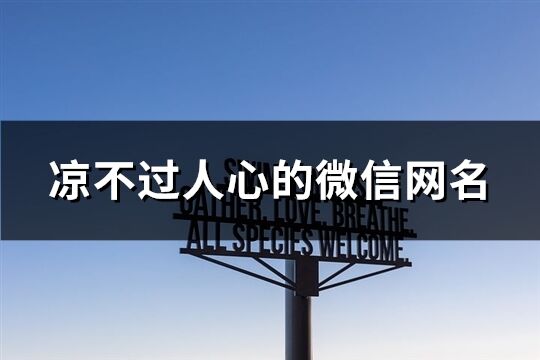 涼不過人心的微信網名(共343個)