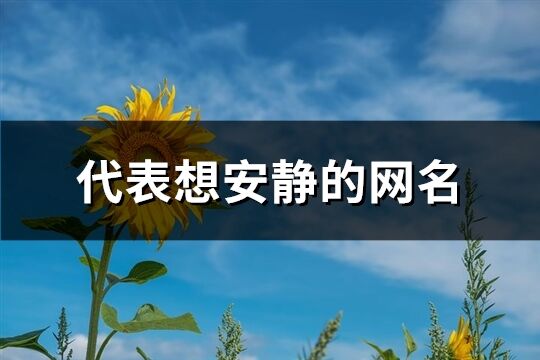 代表想安靜的網(wǎng)名(精選749個)