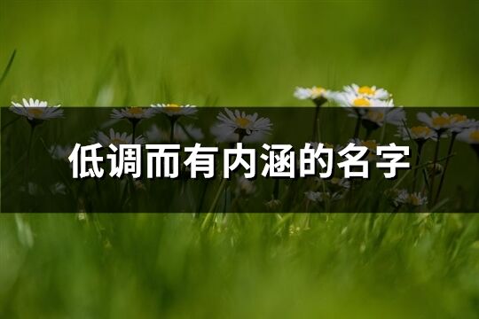 低調而有內涵的名字(優選849個)