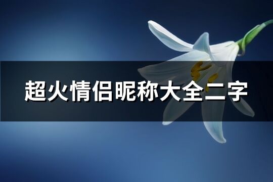 超火情侶昵稱大全二字(優(yōu)選1290個(gè))