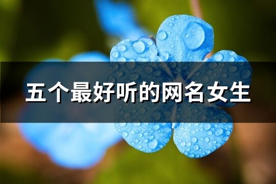 五個最好聽的網名女生(共378個)