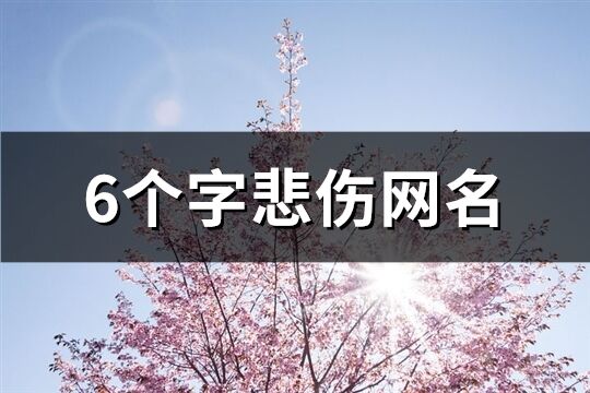 6個字悲傷網名(精選727個)