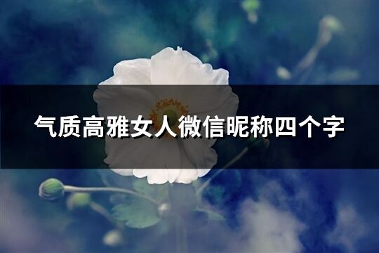 氣質高雅女人微信昵稱四個字(868個)