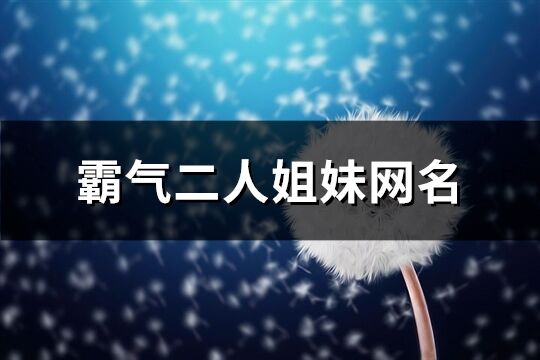 霸氣二人姐妹網(wǎng)名(優(yōu)選63個)