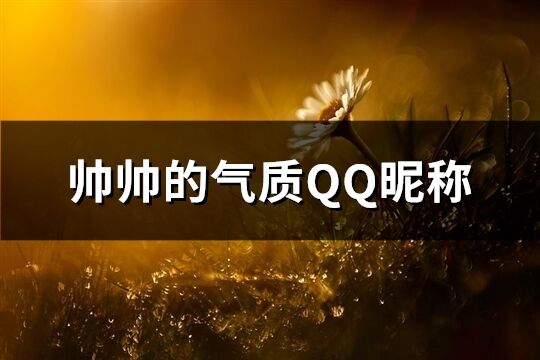 帥帥的氣質QQ昵稱(優選377個)