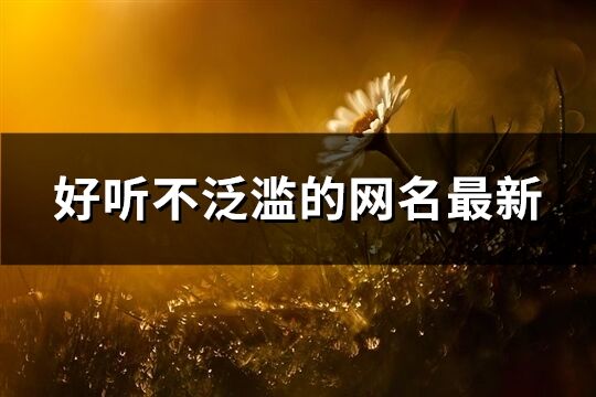 好聽不泛濫的網名最新(優選272個)
