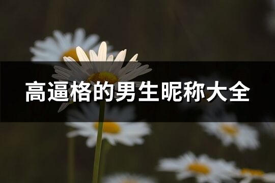高逼格的男生昵稱大全(優選297個)