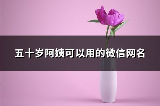 五十歲阿姨可以用的微信網(wǎng)名(優(yōu)選280個)