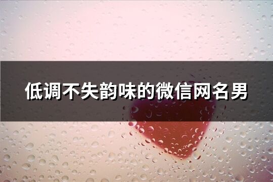 低調不失韻味的微信網名男(148個)