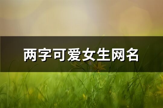 兩字可愛女生網名(優選114個)