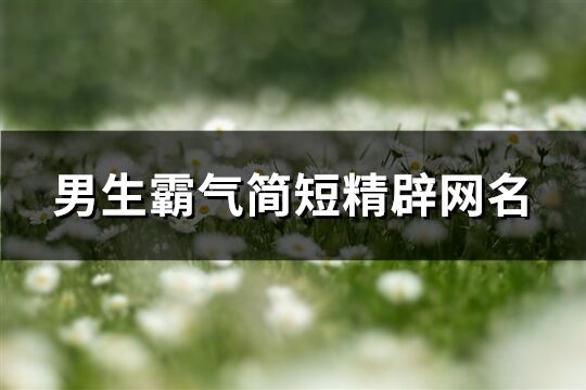 男生霸氣簡短精辟網名(共83個)