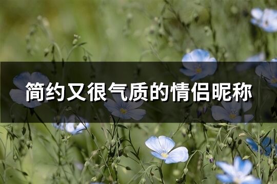 簡(jiǎn)約又很氣質(zhì)的情侶昵稱(180個(gè))