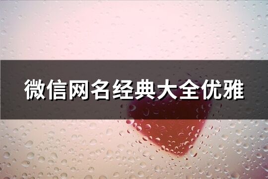 微信網(wǎng)名經(jīng)典大全優(yōu)雅(共85個(gè))