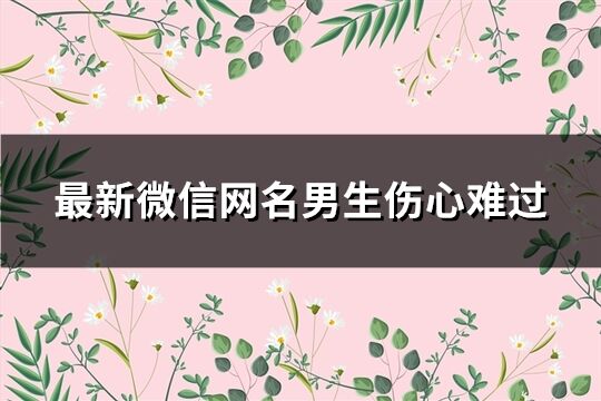 最新微信網(wǎng)名男生傷心難過(精選141個)