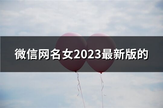 微信網名女2023最新版的(93個)