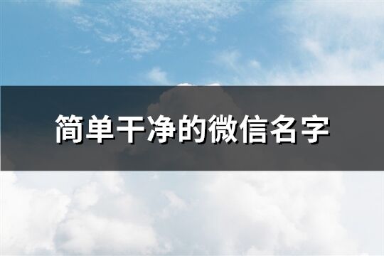 簡單干凈的微信名字(202個)