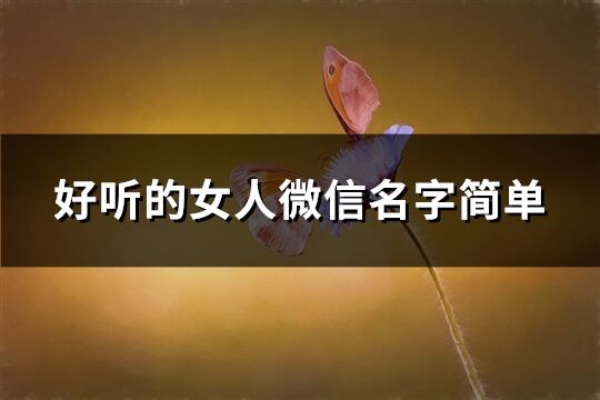 好聽的女人微信名字簡單(275個)