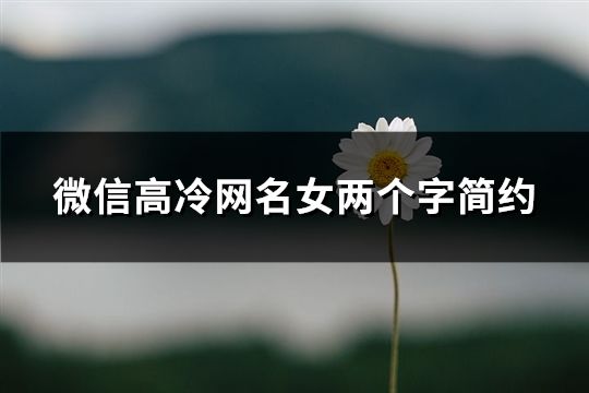 微信高冷網(wǎng)名女兩個(gè)字簡約(精選84個(gè))