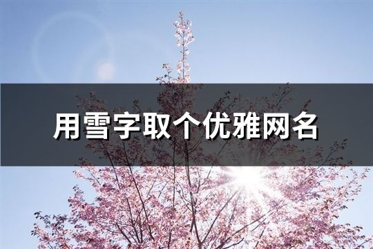 用雪字取個優雅網名(150個)