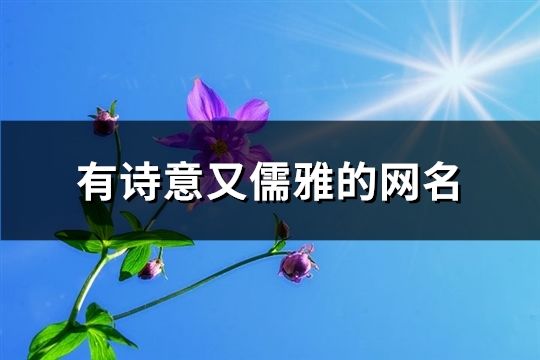 有詩意又儒雅的網(wǎng)名(精選88個(gè))