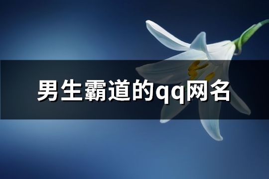 男生霸道的qq網名(92個)