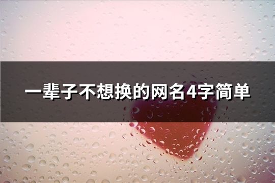 一輩子不想換的網名4字簡單(154個)