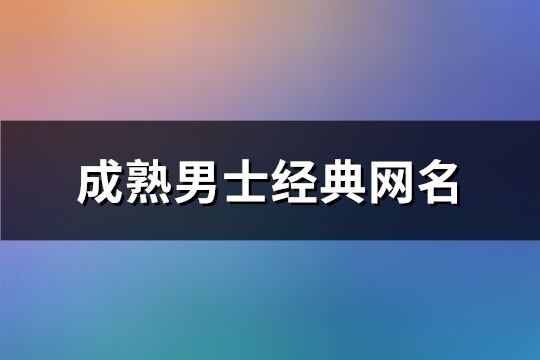 成熟男士經典網名(170個)