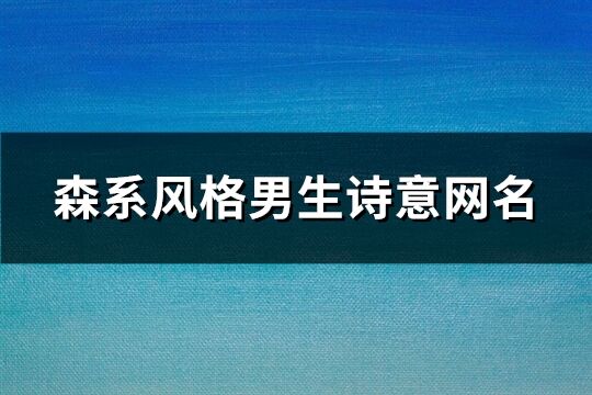 森系風(fēng)格男生詩意網(wǎng)名(共250個(gè))