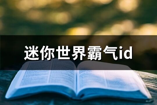 迷你世界霸氣id(共96個)