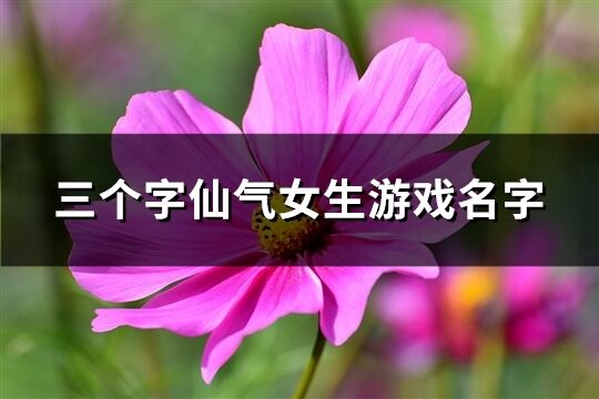 三個(gè)字仙氣女生游戲名字(精選267個(gè))