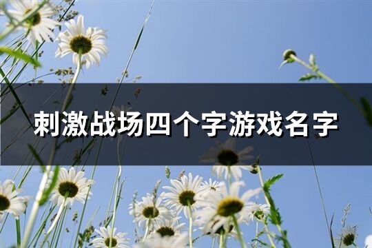 刺激戰場四個字游戲名字(659個)