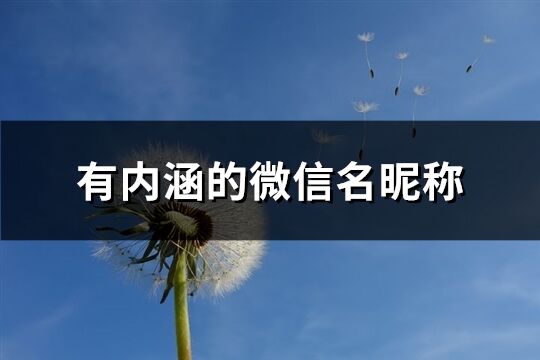 有內涵的微信名昵稱(精選599個)