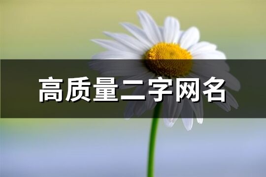 高質量二字網名(共509個)