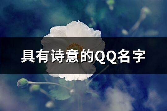 具有詩意的QQ名字(共476個)