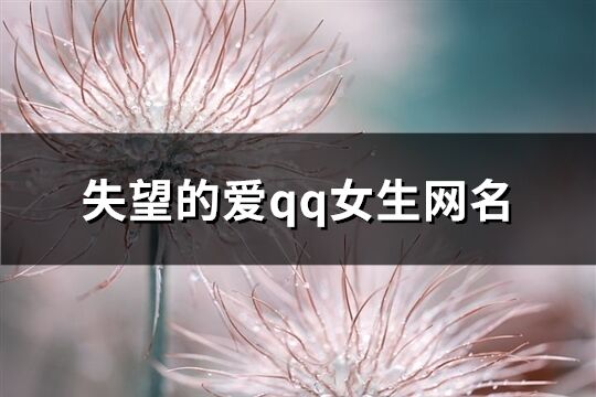 失望的愛qq女生網名(共147個)