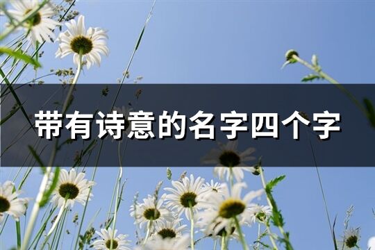帶有詩意的名字四個字(優選204個)