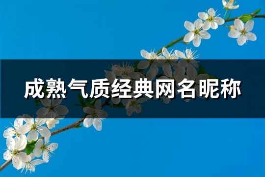 成熟氣質經典網名昵稱(優選133個)