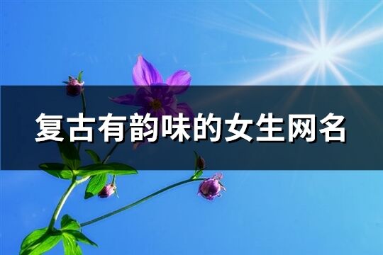 復古有韻味的女生網名(精選194個)