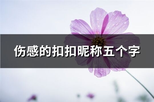 傷感的扣扣昵稱五個字(優選436個)