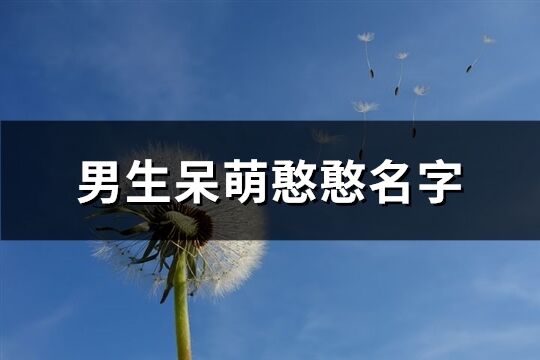 男生呆萌憨憨名字(共177個)