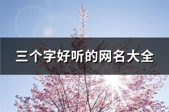 三個字好聽的網名大全(精選60個)