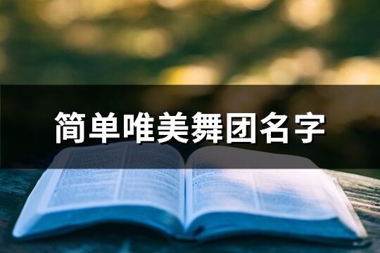 簡單唯美舞團名字(精選118個)