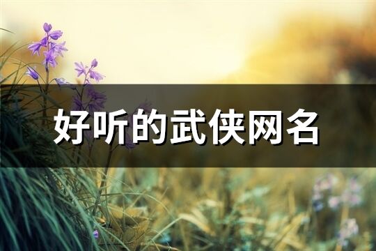 好聽的武俠網(wǎng)名(共268個)
