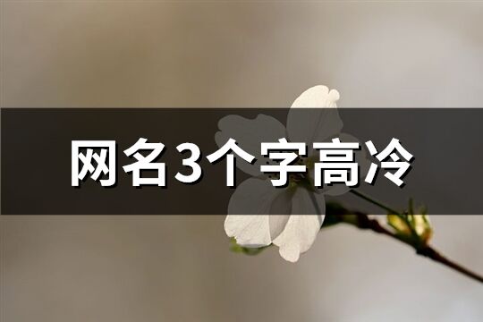 網(wǎng)名3個(gè)字高冷(共46個(gè)) 網(wǎng)名3個(gè)字高冷(共46個(gè))