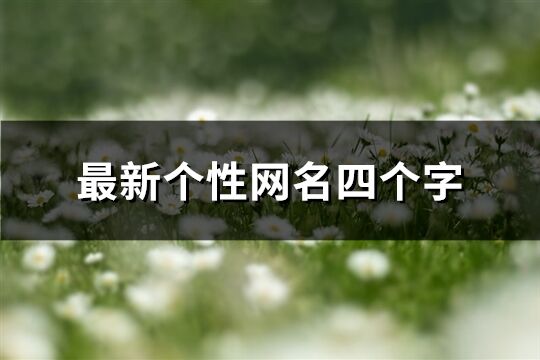 最新個性網名四個字(精選156個)