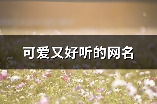 可愛又好聽的網名(163個)