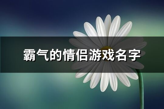 霸氣的情侶游戲名字(235個)