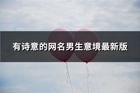 有詩意的網名男生意境最新版(共276個)