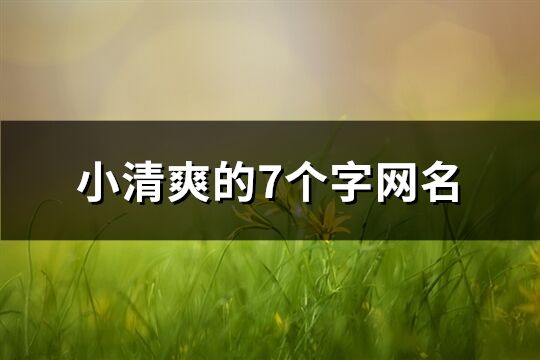 小清爽的7個字網(wǎng)名(200個)