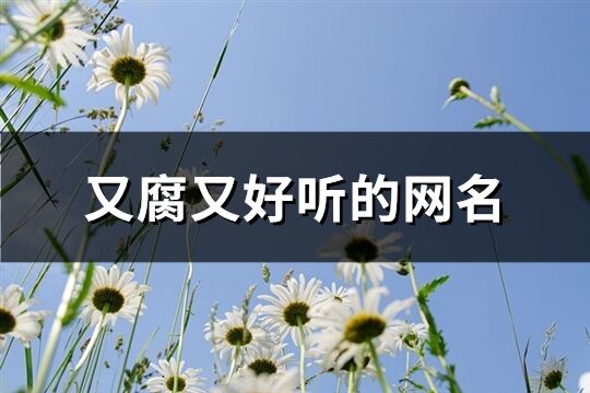 又腐又好聽的網名(共62個) 又腐又好聽的網名(共62個)